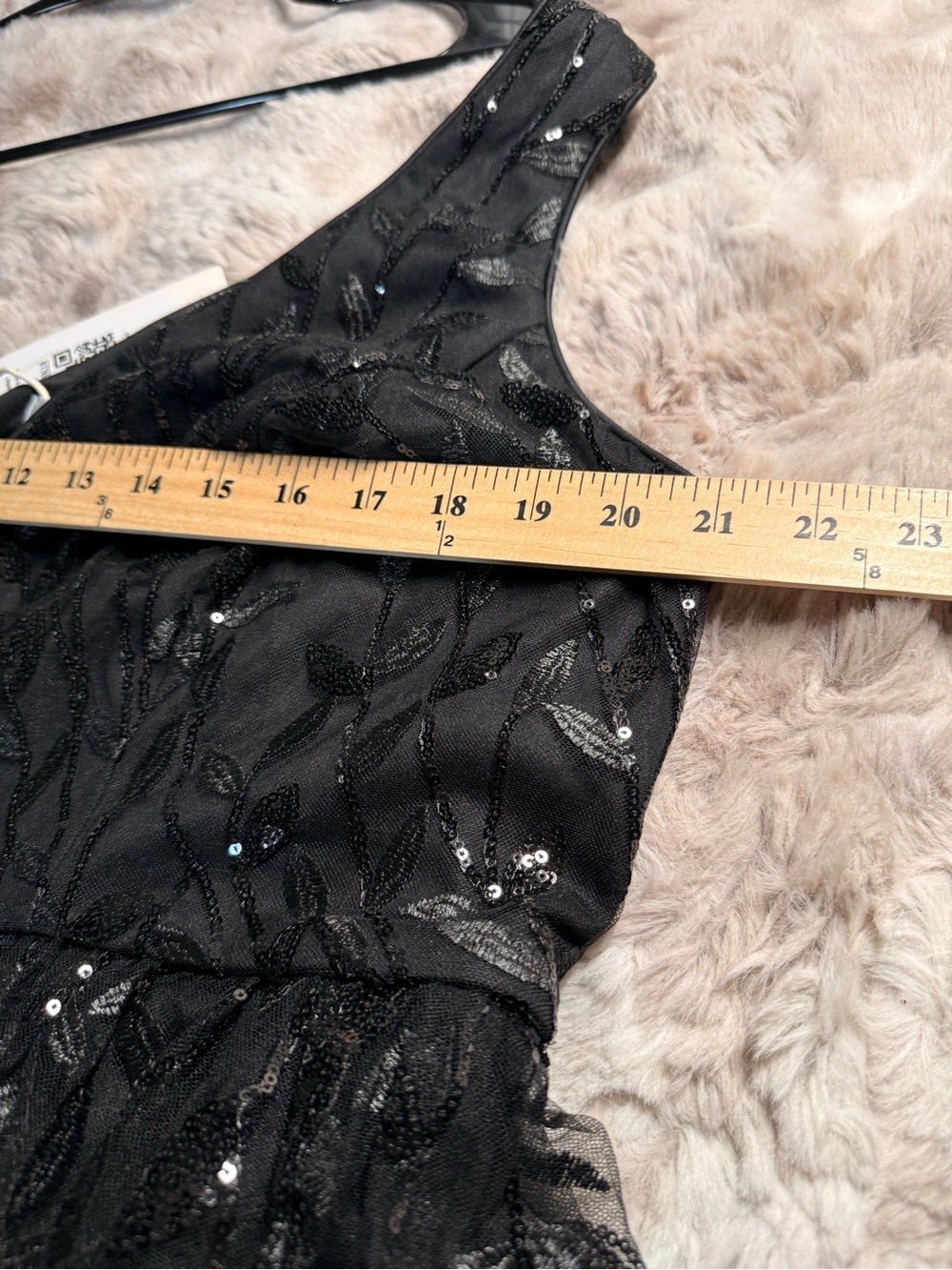 Ever Pretty Black Sequin Tulle Babydoll lDress NWT Whimsygoth Fairy Formal 1X - Picture 8 of 9